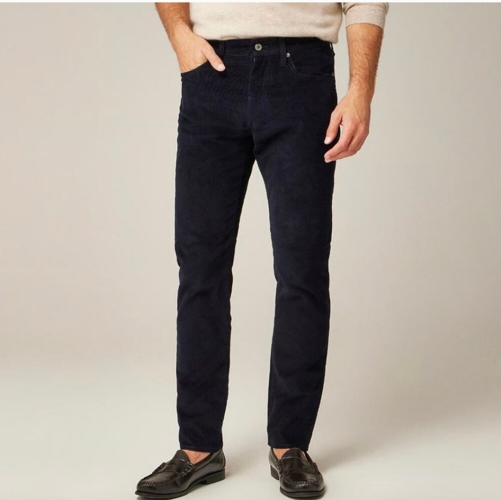 J.Crew Men's 770 Straight Fit Corduroy Pant Navy Blue Size 34x32